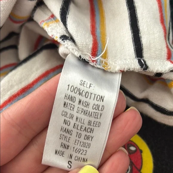 Easel Striped Short Sleeve Top with Ruffle Detail - Picture 6 of 6